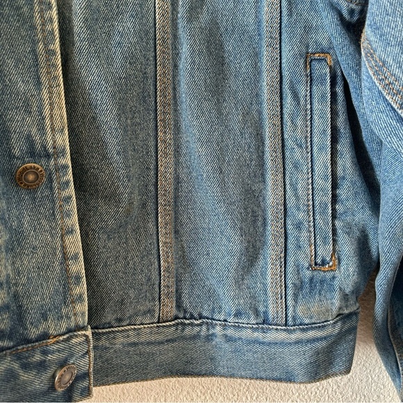 VTG WoodLake Men’s Chore Trucker Jacket XL Leather Denim Rodeo Cowboy Barn Work - Picture 4 of 16